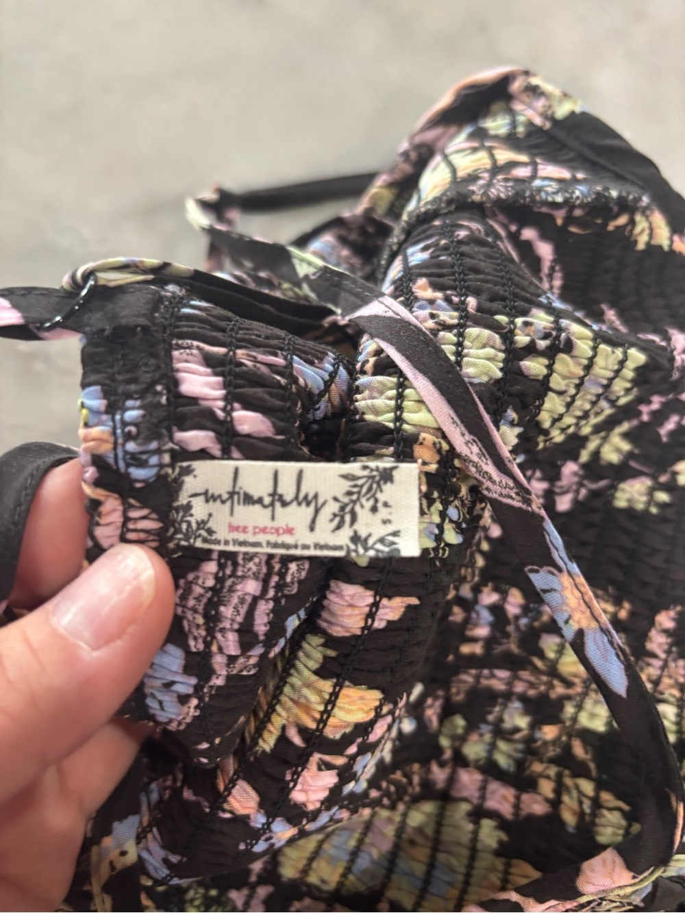 Free People Black Maxi Dress with Pastel Floral Pattern - Picture 5 of 9